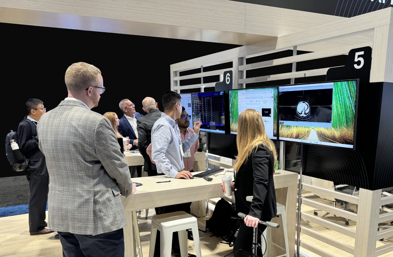 Rad AI 20x80 trade show exhibit RSNA 2024 demo stations