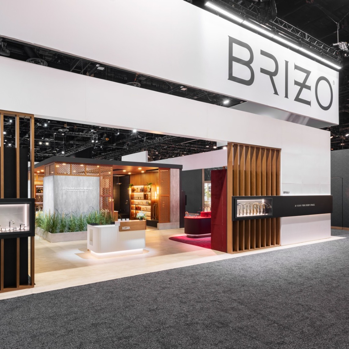 Delta at KBIS 2026 - Brizo view in from aisle square