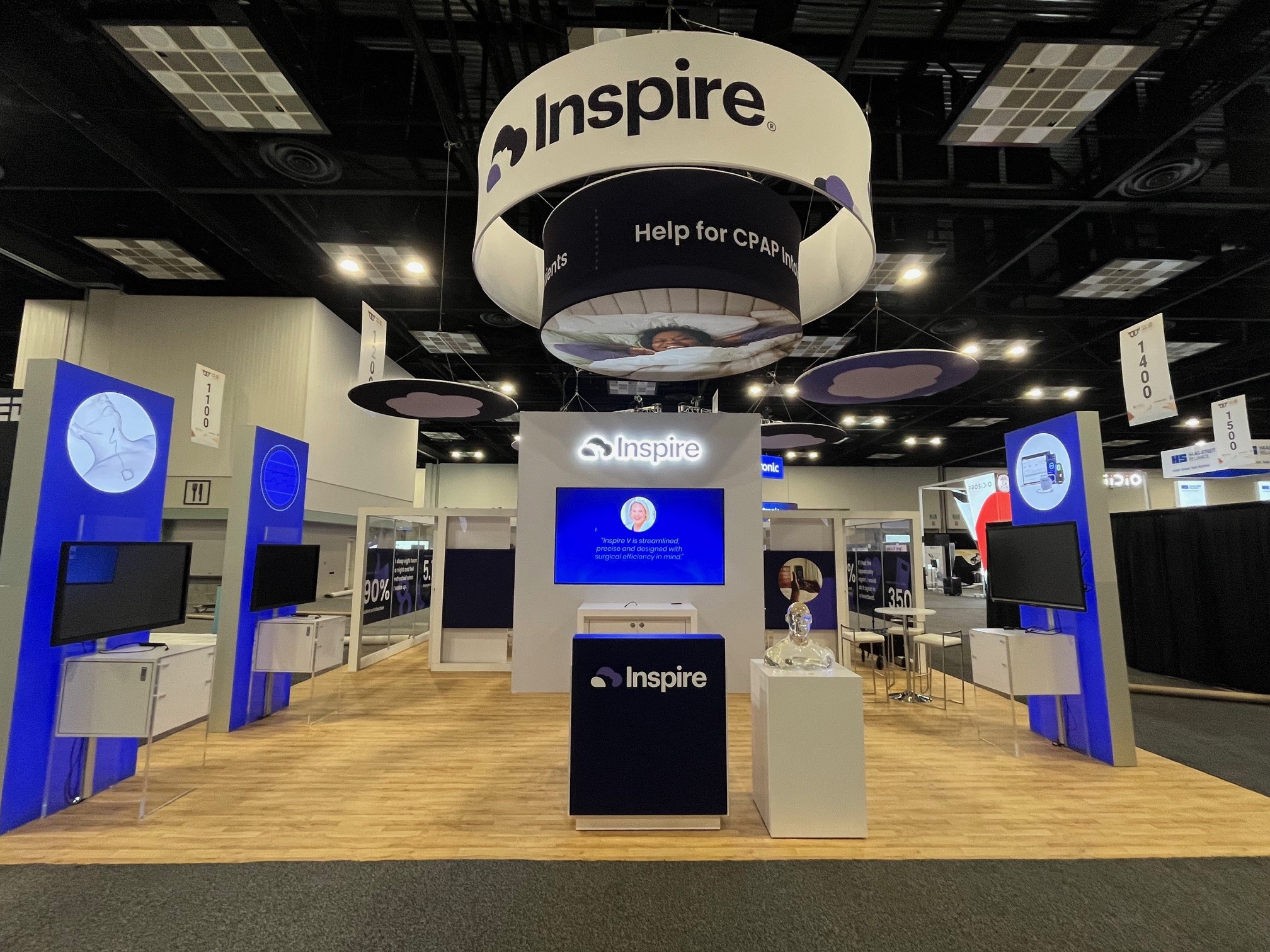 Inspire Medical custom trade show exhibit installed in Chicago
